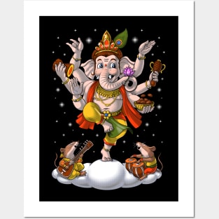 Hindu Elephant Deity Ganesha Posters and Art